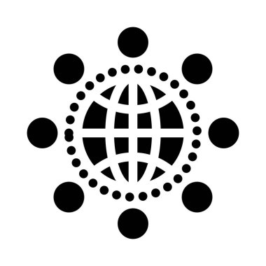 bağlantı vektörü glyph düz simgesi