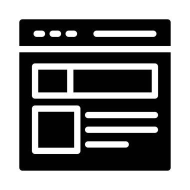 tarayıcı vektörü glyph düz simgesi