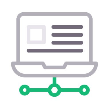 ağ vektörü renk çizgisi simgesi