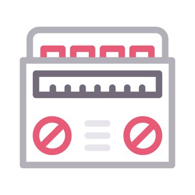 radyo vektörü renk çizgisi simgesi