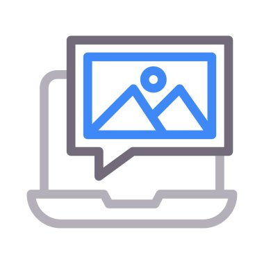 fotoğraf vektörü renk çizgisi simgesi