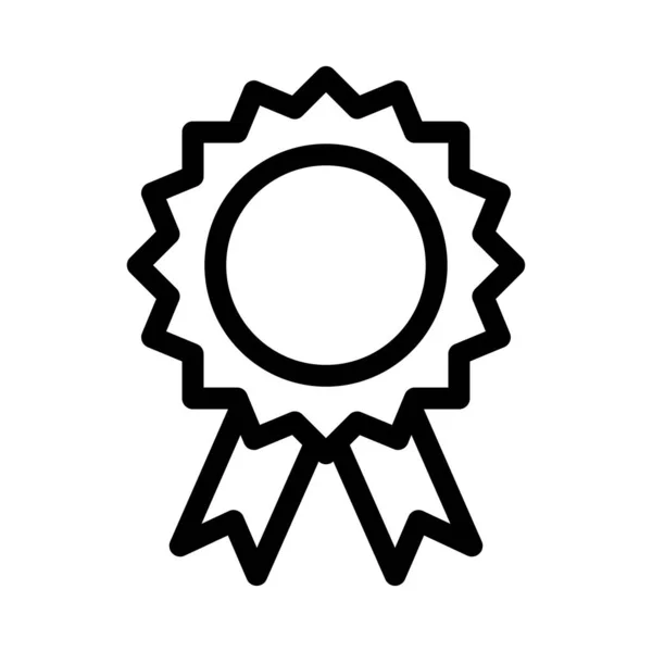 Medalla Vector Delgada Línea Icono — Vector de stock