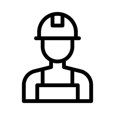 işçi vektörü ince çizgi simgesi