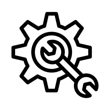 dişli vektör ince çizgi simgesi