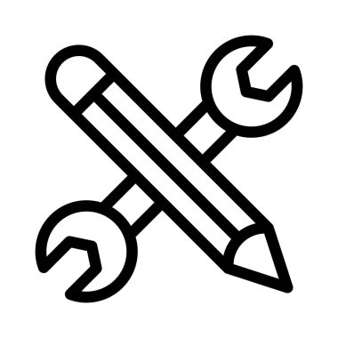 Anahtar vektörü ince çizgi simgesi