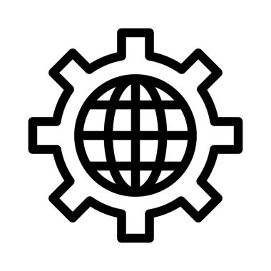 dişli vektör ince çizgi simgesi