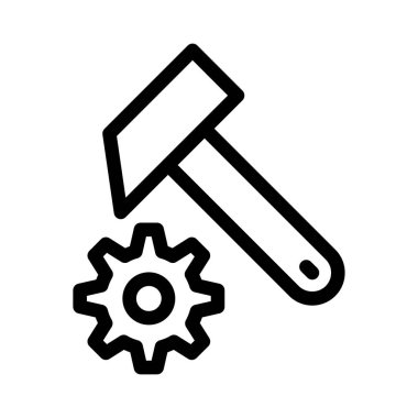 dişli vektör ince çizgi simgesi