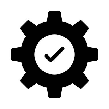 Cogwheel vektör glifleri düz simge