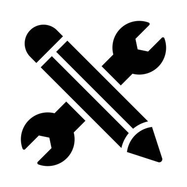 İngiliz anahtarı vektör simgesi düz simgesi