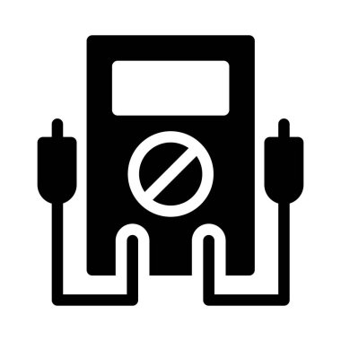 ampere vektör glyph düz simgesi