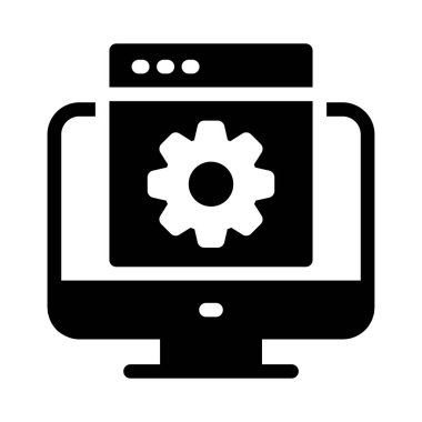 tarayıcı vektörü glyph düz simgesi