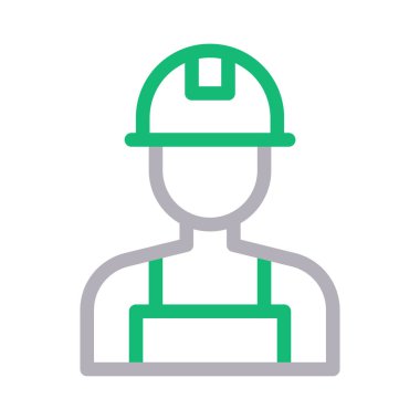 işçi vektör renk çizgisi simgesi