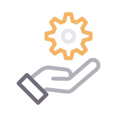 cogwheel vektör renk çizgisi simgesi