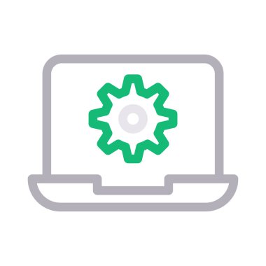 cogwheel vektör renk çizgisi simgesi