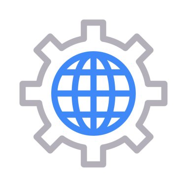 dişli vektör renk çizgisi simgesi