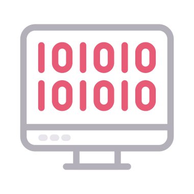 Kodlama vektör renk çizgisi simgesi