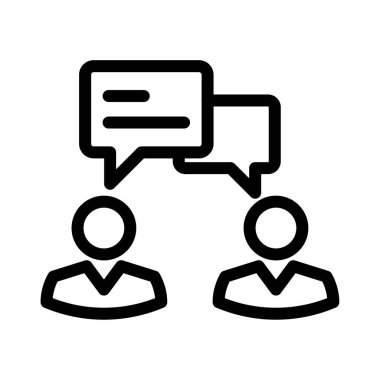 tartışma vektörü ince çizgi simgesi