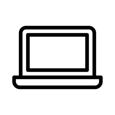 dizüstü bilgisayar vektörü ince çizgi simgesi