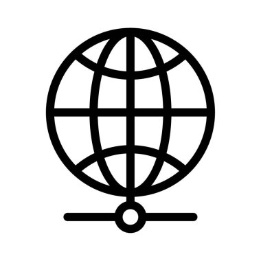 ağ vektörü ince çizgi simgesi