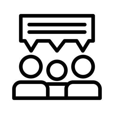 tartışma vektörü ince çizgi simgesi