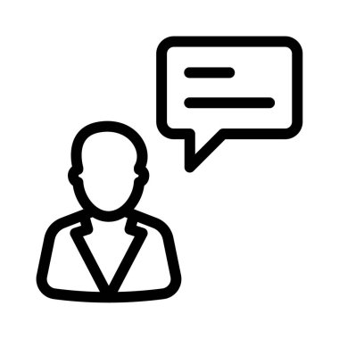 yorum vektörü ince çizgi simgesi