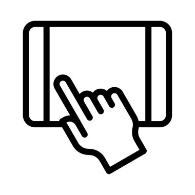 dokunmatik vektör ince çizgi simgesi