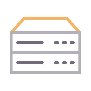 veritabanı vektör renk çizgisi simgesi