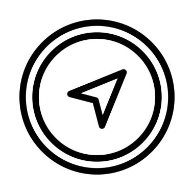 harita vektörü ince çizgi simgesi