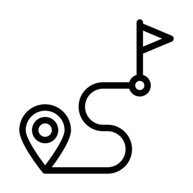 harita vektörü ince çizgi simgesi