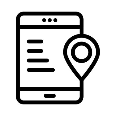 GPS vektörü ince çizgi simgesi