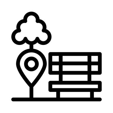 park vektörü ince çizgi simgesi