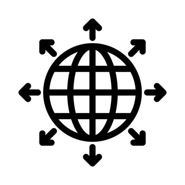 dünya vektör ince çizgi simgesi