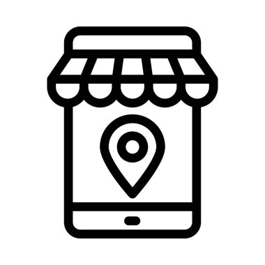 konum vektörü ince çizgi simgesi