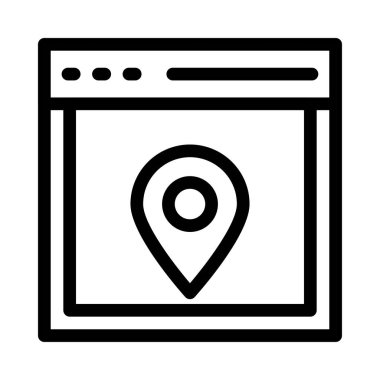 konum vektörü ince çizgi simgesi