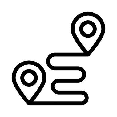 konum vektörü ince çizgi simgesi