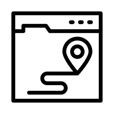 pin vektörü ince çizgi simgesi