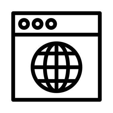 tarayıcı vektörü ince çizgi simgesi