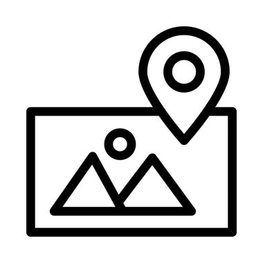 konum vektörü ince çizgi simgesi