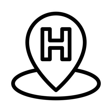 harita vektörü ince çizgi simgesi