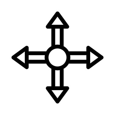 yön vektör ince çizgi simgesi