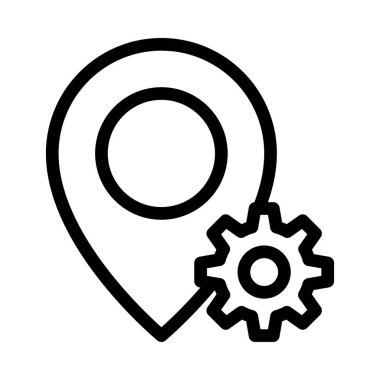 harita vektörü ince çizgi simgesi