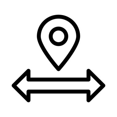 konum vektörü ince çizgi simgesi