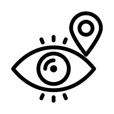 konum vektörü ince çizgi simgesi