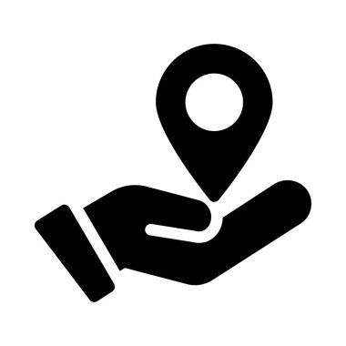 konum vektörü düz simge