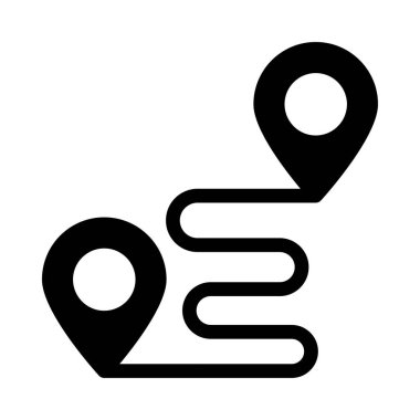 konum vektörü düz simge