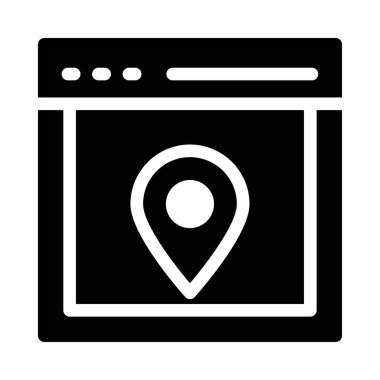 konum vektörü düz simge