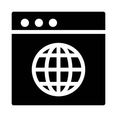 tarayıcı vektörü glyph düz simgesi