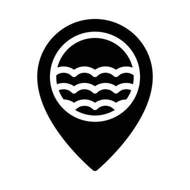 konum vektörü düz simge