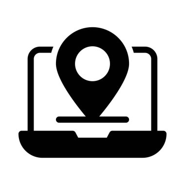 konum vektörü düz simge