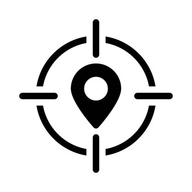 konum vektörü düz simge